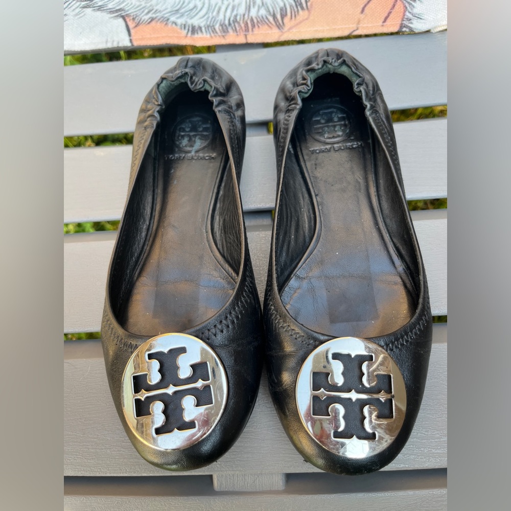 Tory Burch Womens Slip on Shoe 7 Black Flats
